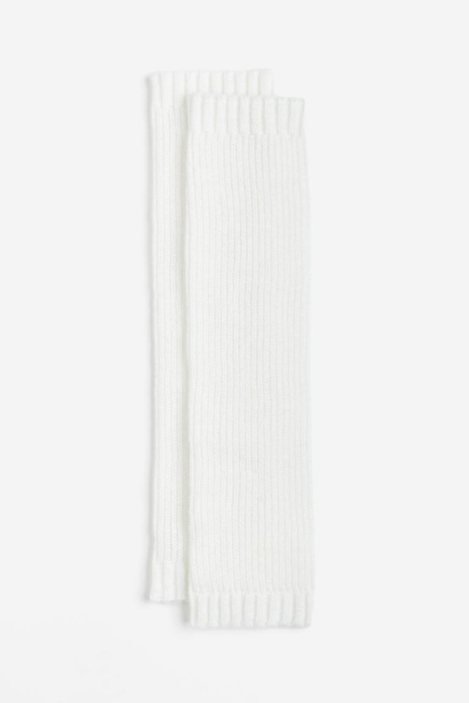 H & M - Ribgebreide beenwarmers - Wit