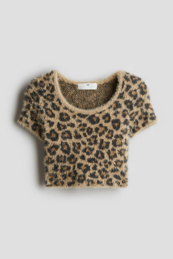 H & M - Gebreide fluffy top - Beige