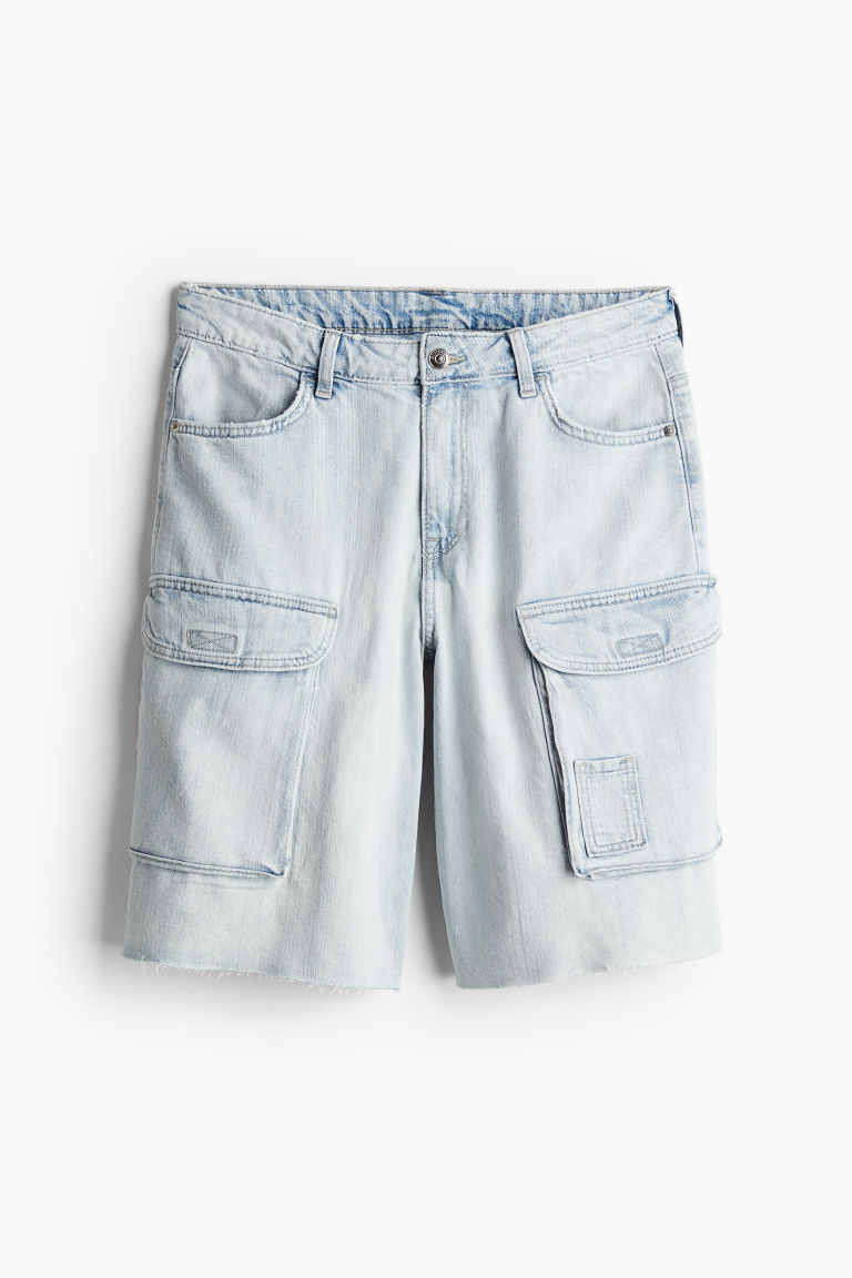 H & M - Low Denim utilityshort - Blauw