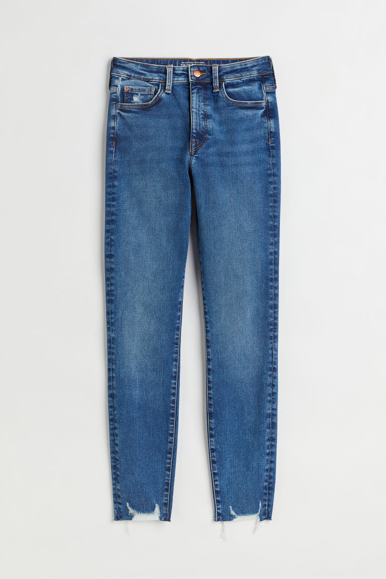 H & M - True To You Skinny Ultra High Ankle Jeans - Blauw