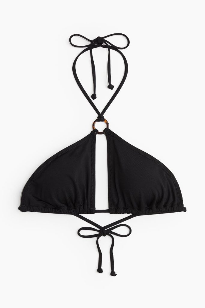 H & M - Padded halterbikinitop - Zwart