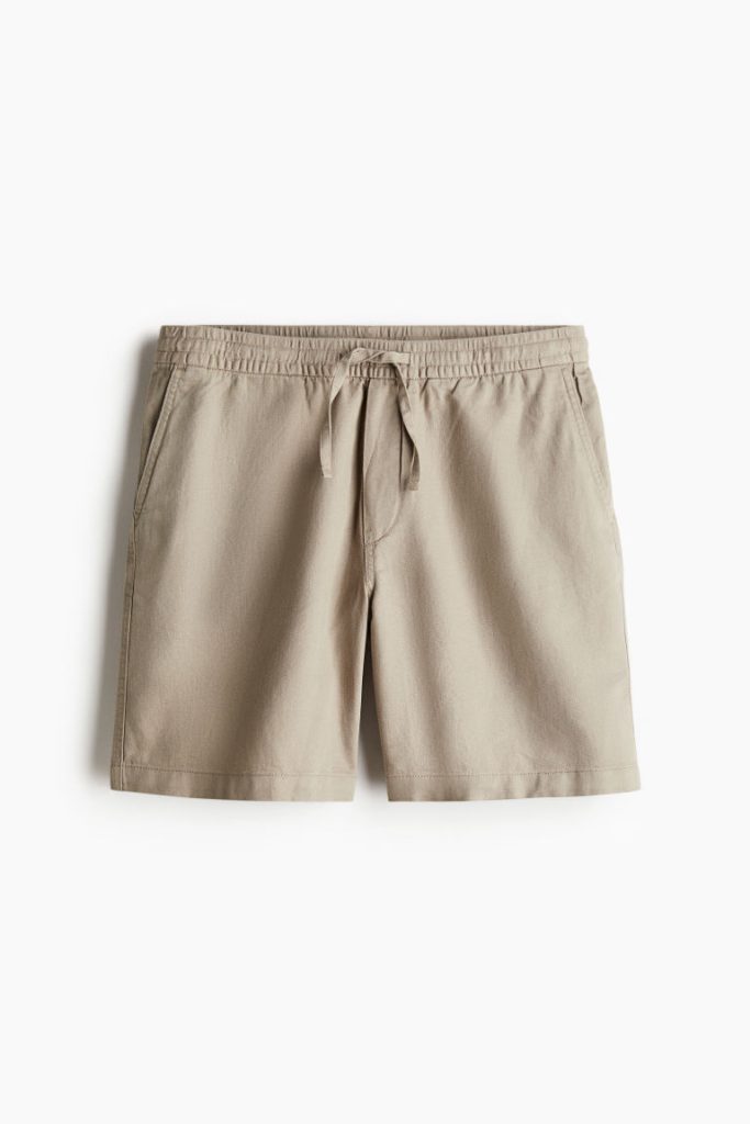 H & M - Short van linnenmix - Relaxed Fit - Beige