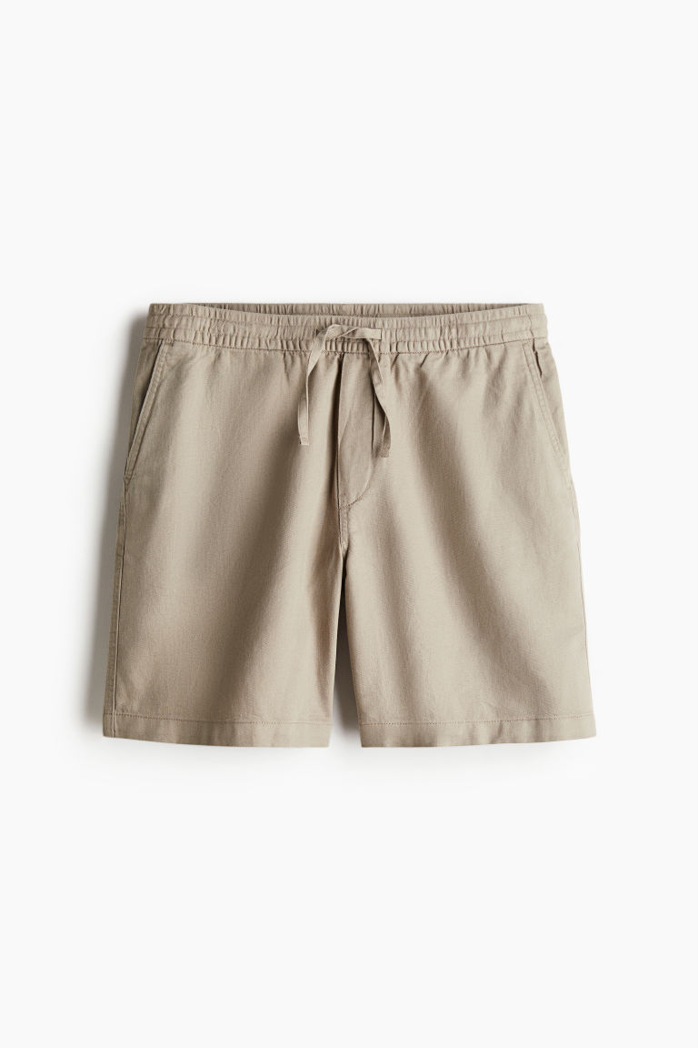 H & M - Short van linnenmix - Relaxed Fit - Beige