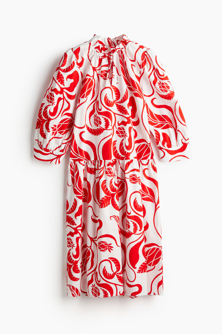 H & M - Jurk met volantkraagje - Rood