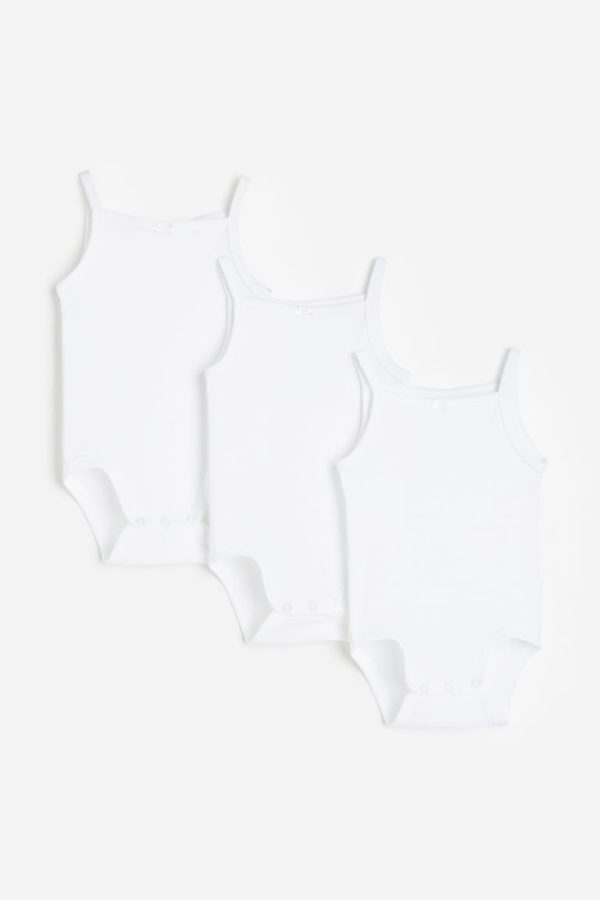 H & M - Set van 3 katoenen rompers - Wit