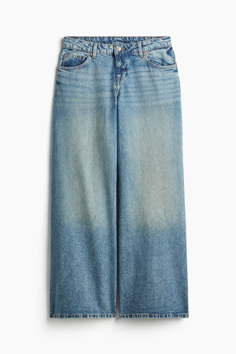 H & M - Baggy Wide Low Jeans - Blauw