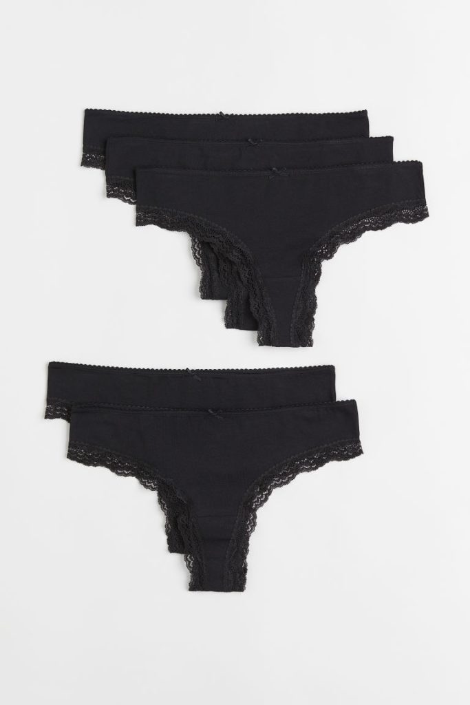 H & M - Set van 5 slips - Brazilian - Zwart