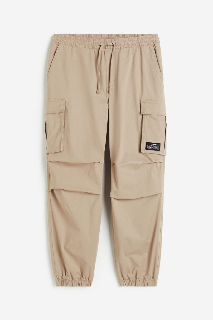 H & M - Katoenen utilityjoggers - Relaxed Fit - Beige