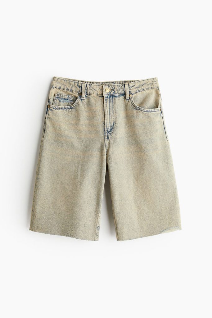 H & M - Denim bermudashort - Regular Fit - Beige