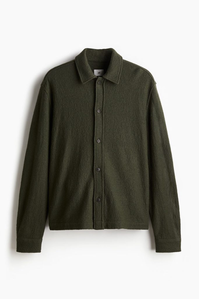 H & M - Overshirt van wolmix - Regular Fit - Groen