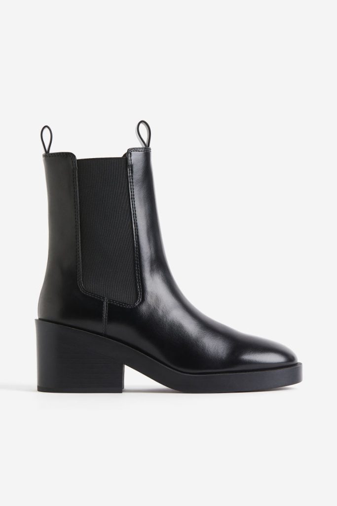 H & M - Chelseaboots met hak - Zwart