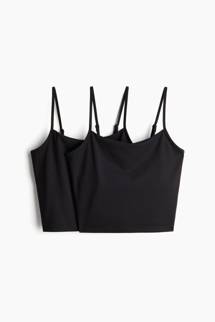 H & M - Set van 2 sporttops met sport-bh - Zwart