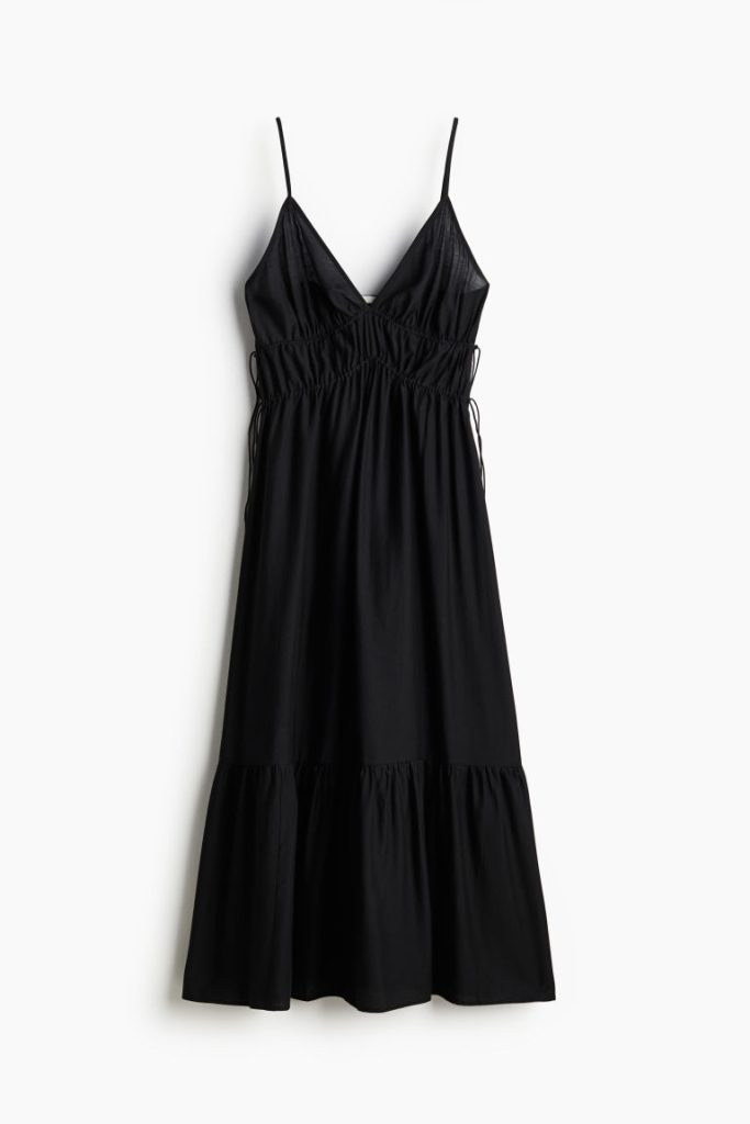 H & M - Maxi-jurk met drawstrings - Zwart