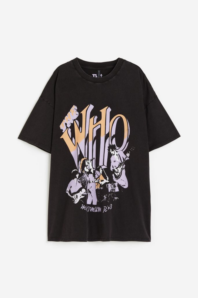 H & M - Oversized T-shirt met print - Zwart