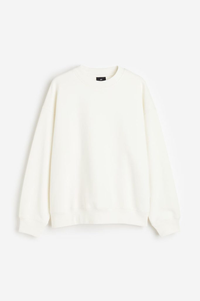 H & M - Katoenen sweater - Oversized Fit - Wit