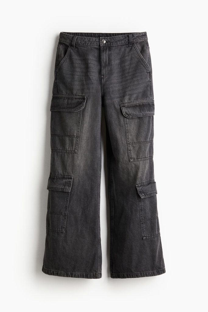 H & M - Denim utilitybroek - Zwart