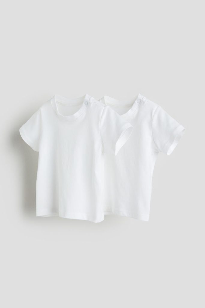 H & M - Set van 2 katoenen T-shirts - Wit