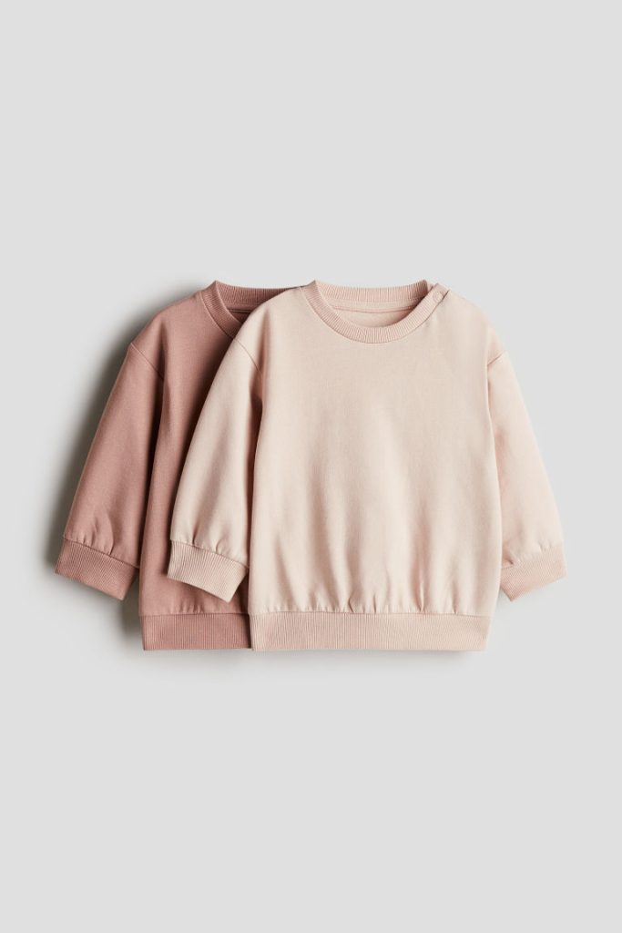 H & M - Set van 2 katoenen sweaters - Roze