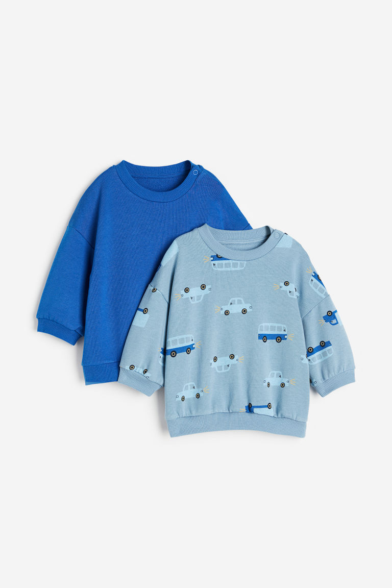 H & M - Set van 2 katoenen sweaters - Blauw