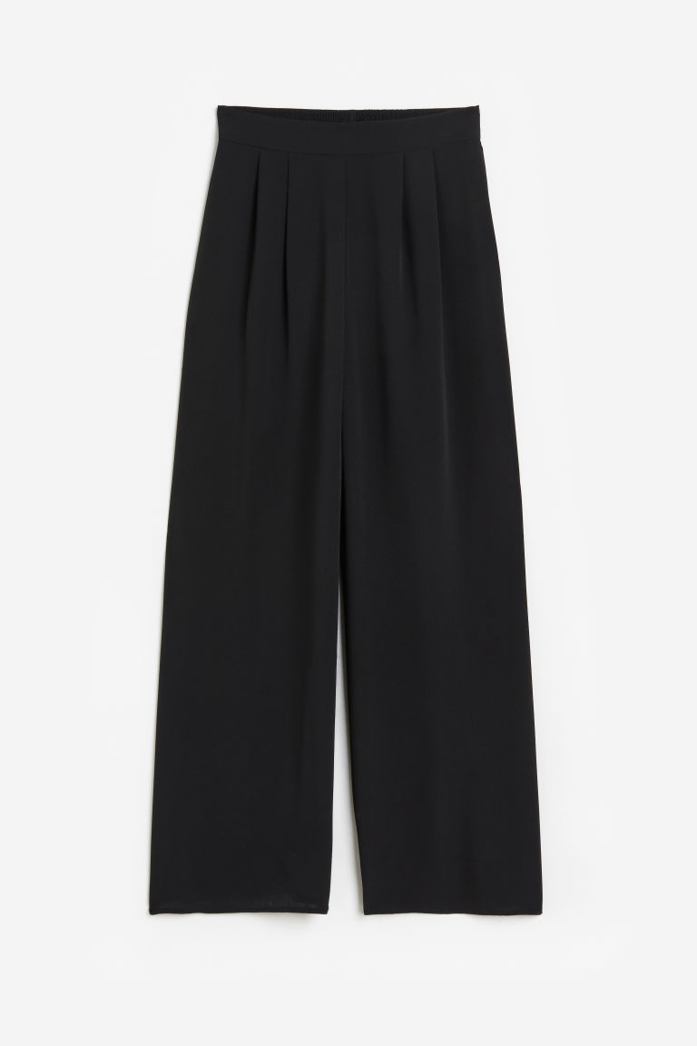 H & M - Wijde broek - Zwart