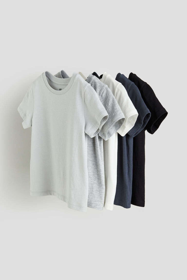 H & M - Set van 5 katoenen T-shirts - Grijs