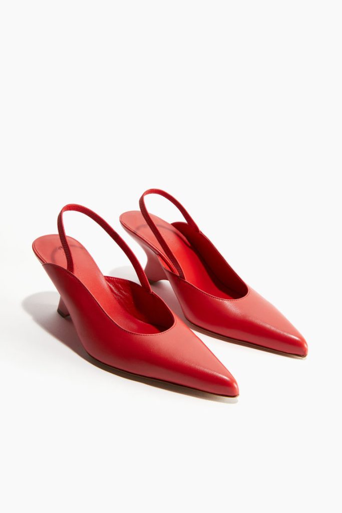 H & M - GIABORGHINI H & M Helena Wedge Slingback Sandal - Rood