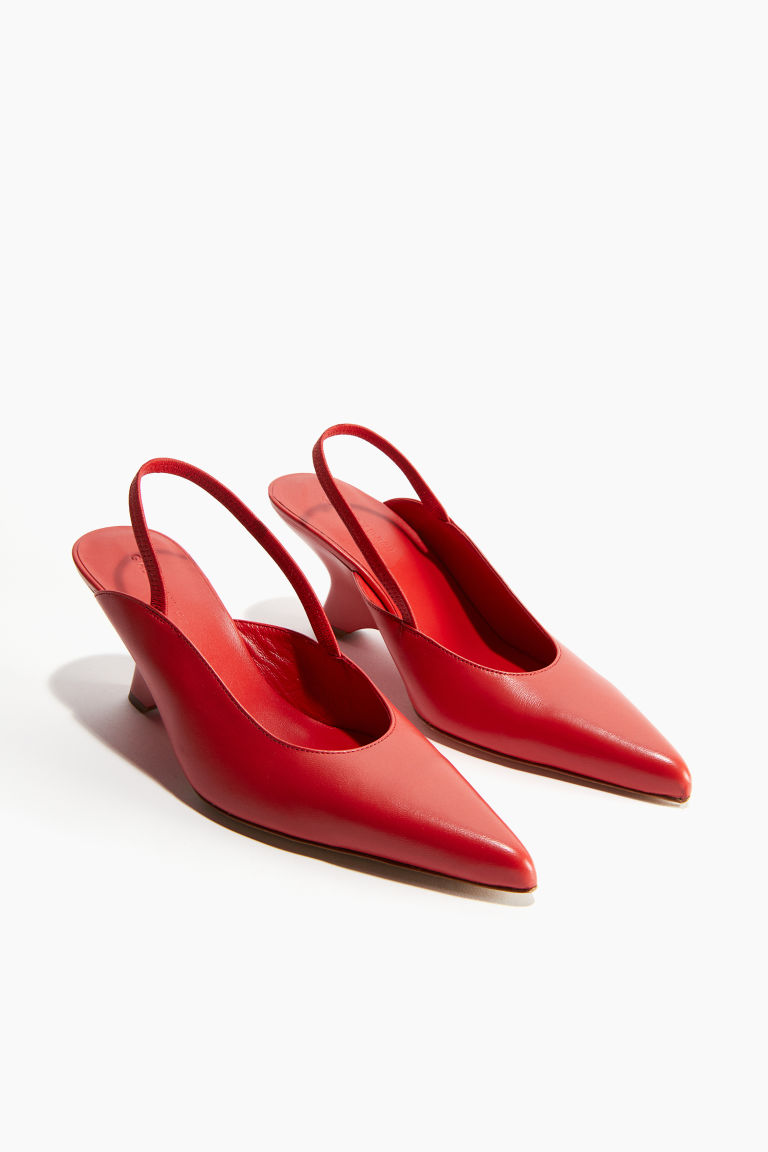 H & M - GIABORGHINI H & M Helena Wedge Slingback Sandal - Rood