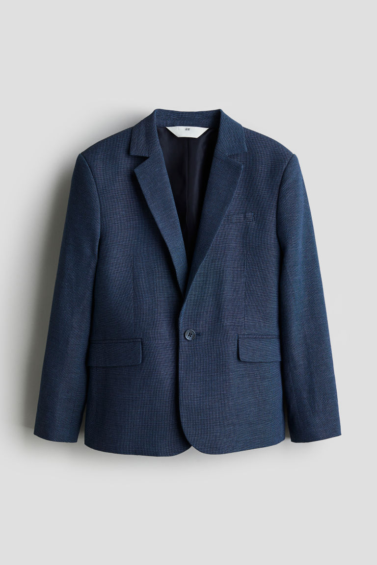 H & M - Structuurgeweven colbert - Blauw