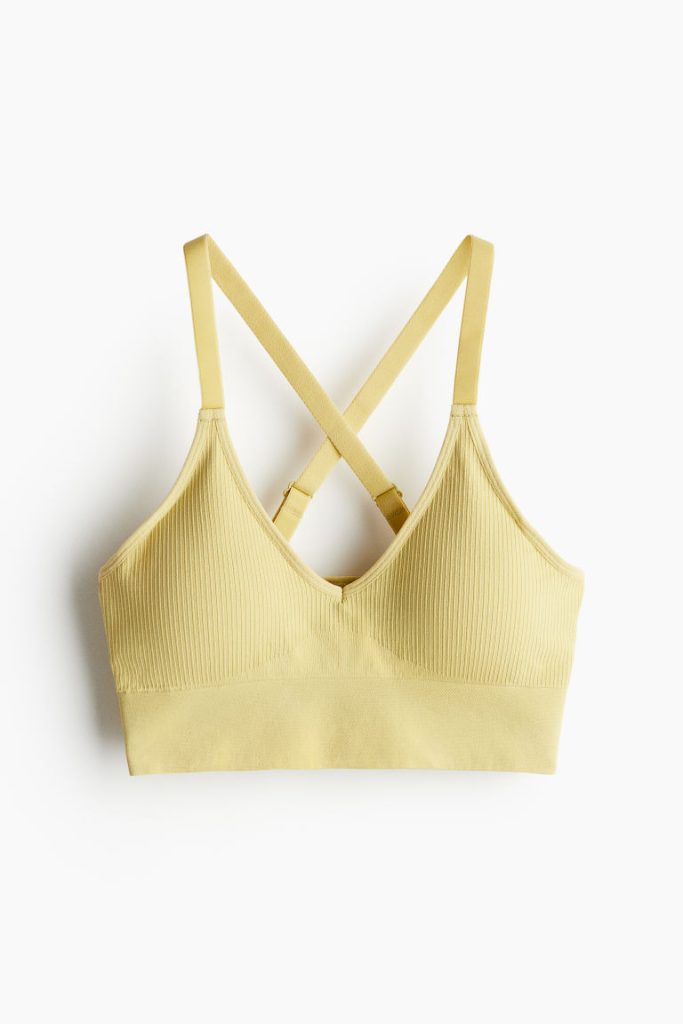 H & M - Seamless sport-bh Medium support - Geel