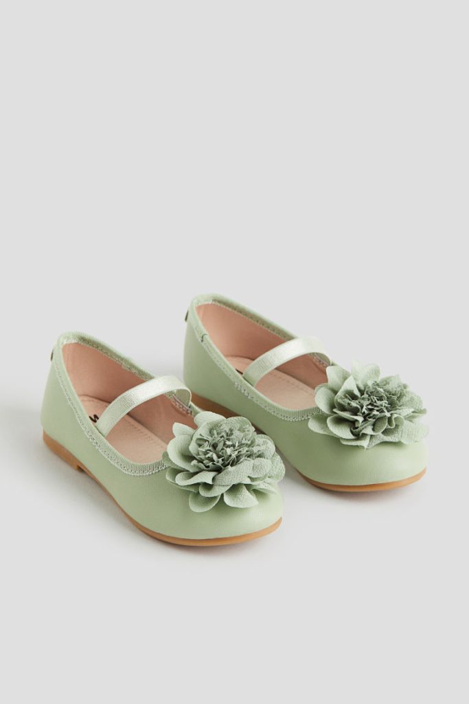 H & M - Ballerina's met applicatie - Groen