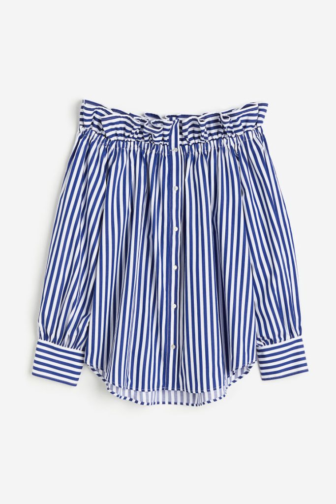 H & M - Off-the-shoulderblouse - Blauw