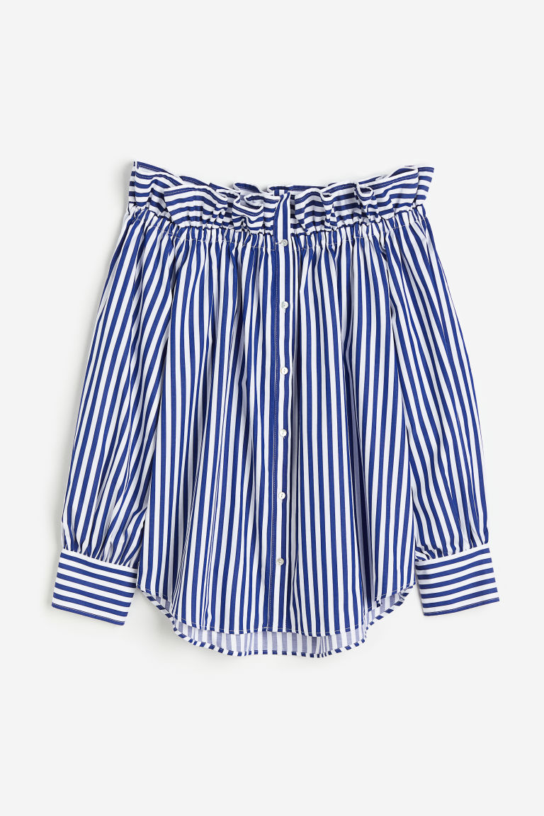 H & M - Off-the-shoulderblouse - Blauw