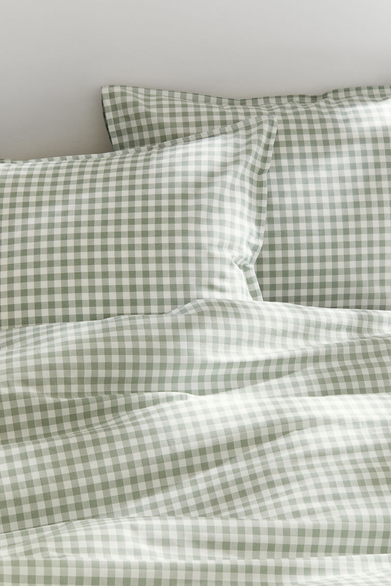 H & M - Dekbedset met dessin - tweepersoons - Groen