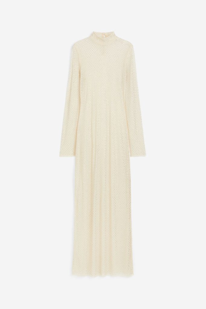 H & M - Jurk met stras - Beige