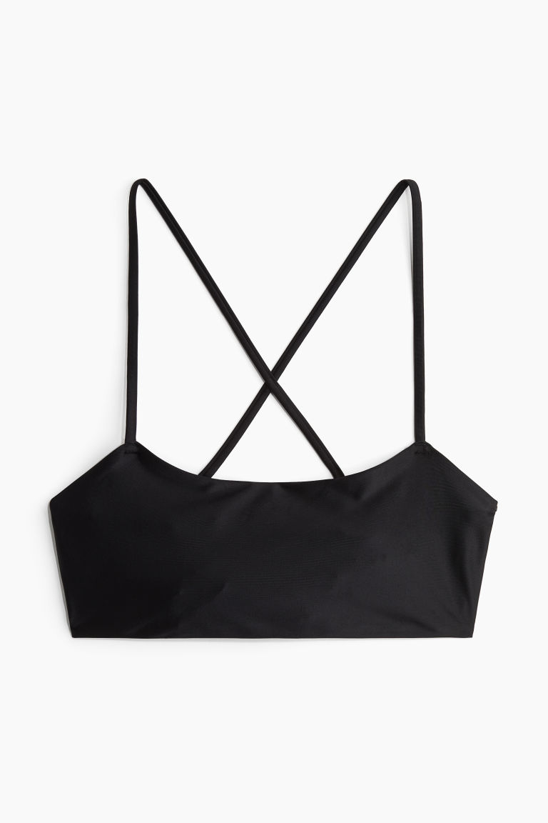 H & M - Bikinitop met strikbandjes - Zwart