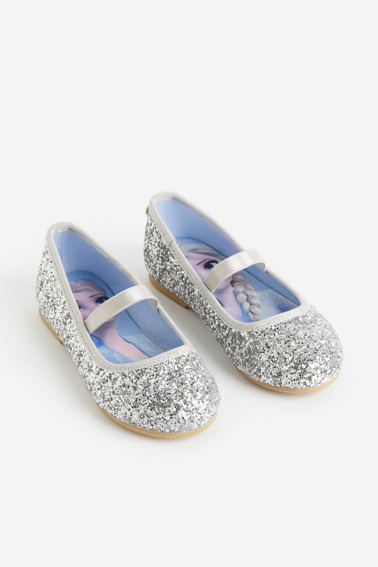 H & M - Glitterende ballerina's - Zilver