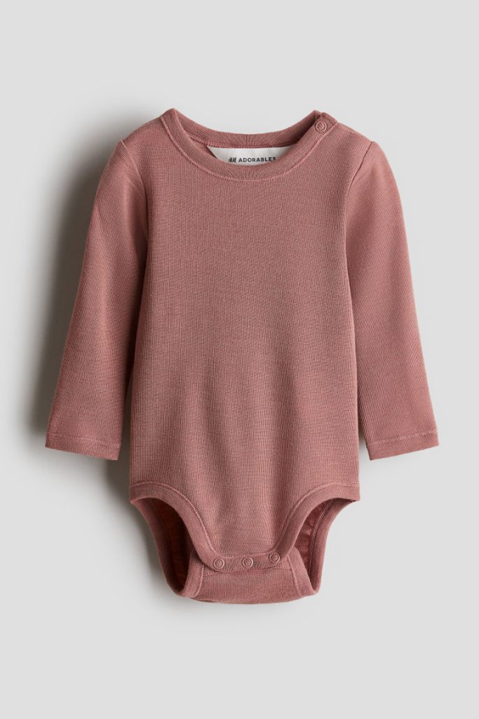 H & M - Romper van wollen tricot - Roze