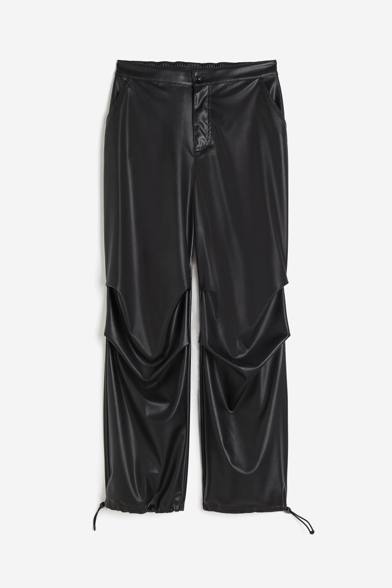 H & M - Gecoate parachutebroek - Zwart