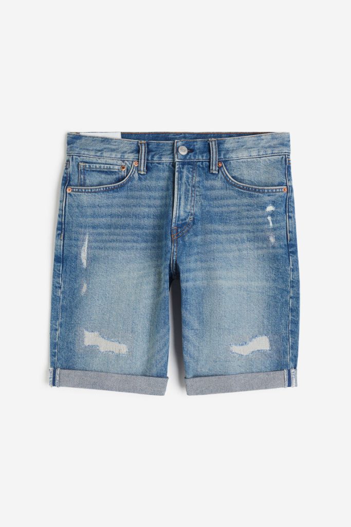 H & M - Regular Denim short - Blauw