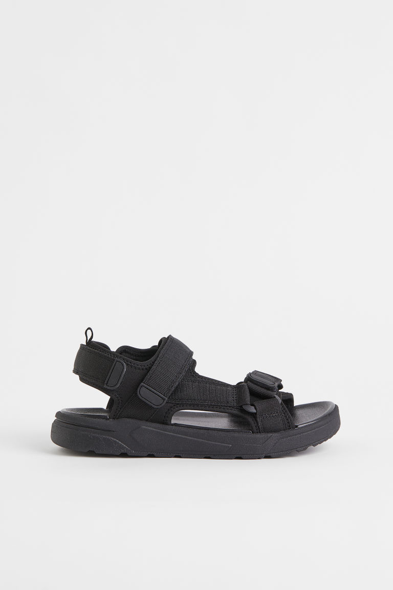 H & M - Sandalen van mesh - Zwart