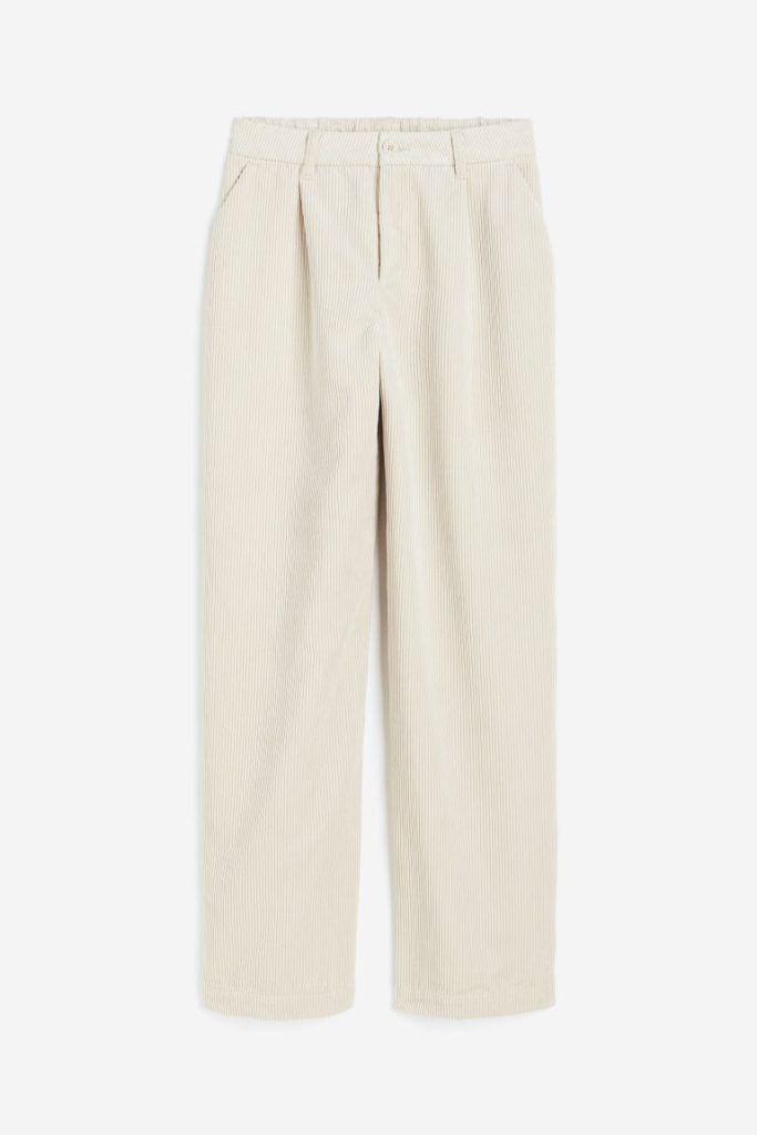 H & M - Wijde corduroy broek - Beige