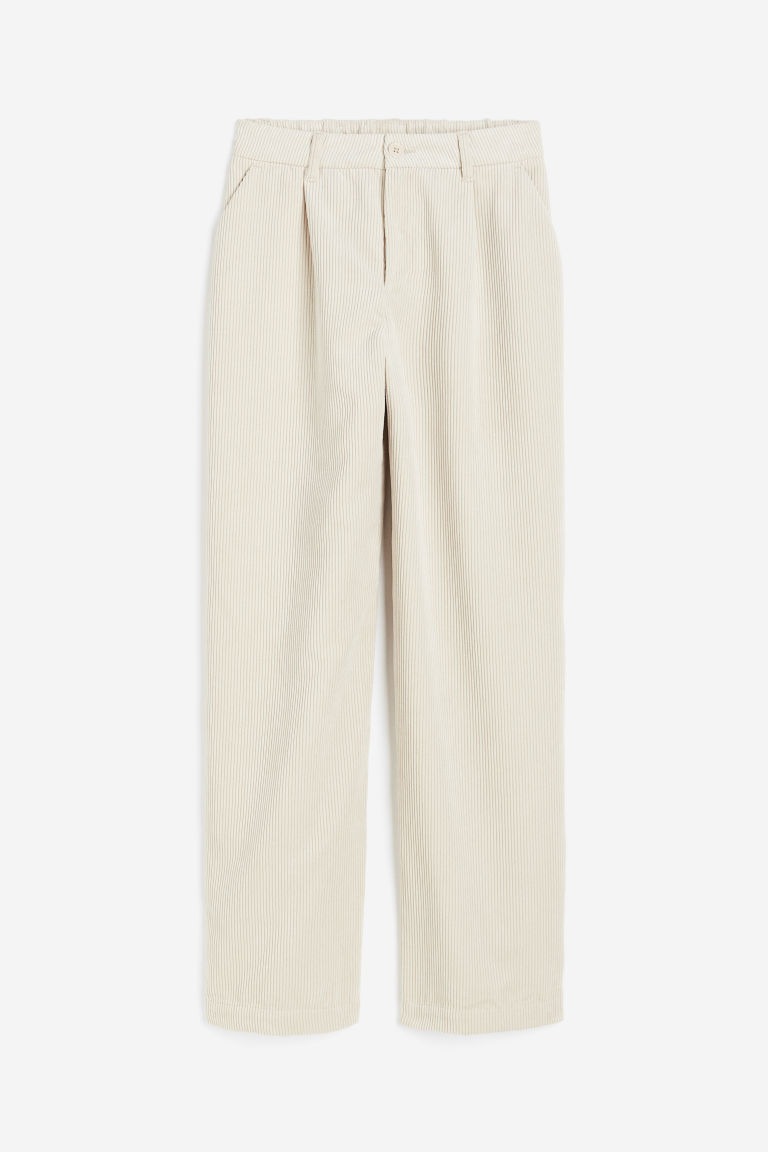 H & M - Wijde corduroy broek - Beige