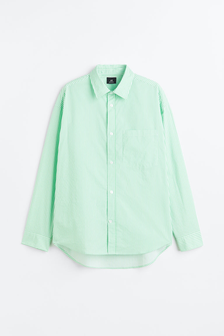 H & M - Oversized popeline overhemd - Groen