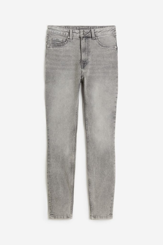 H & M - Skinny High Jeans - Grijs