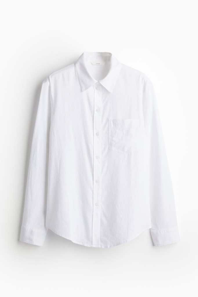 H & M - Overhemdblouse van linnenmix - Wit