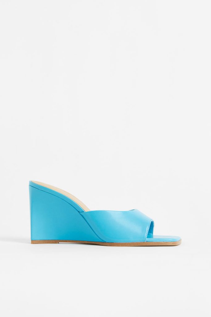 H & M - Slip-ins met sleehak - Turquoise