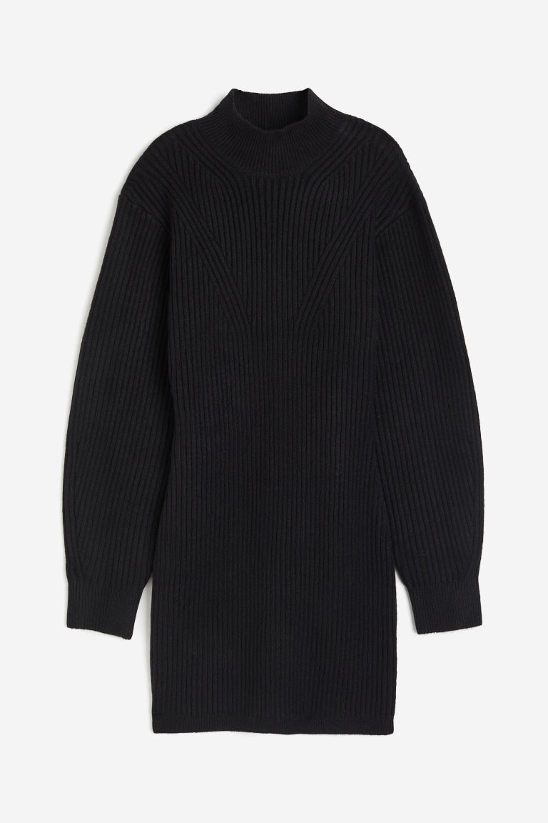 H & M - Jurk met turtleneck - Zwart