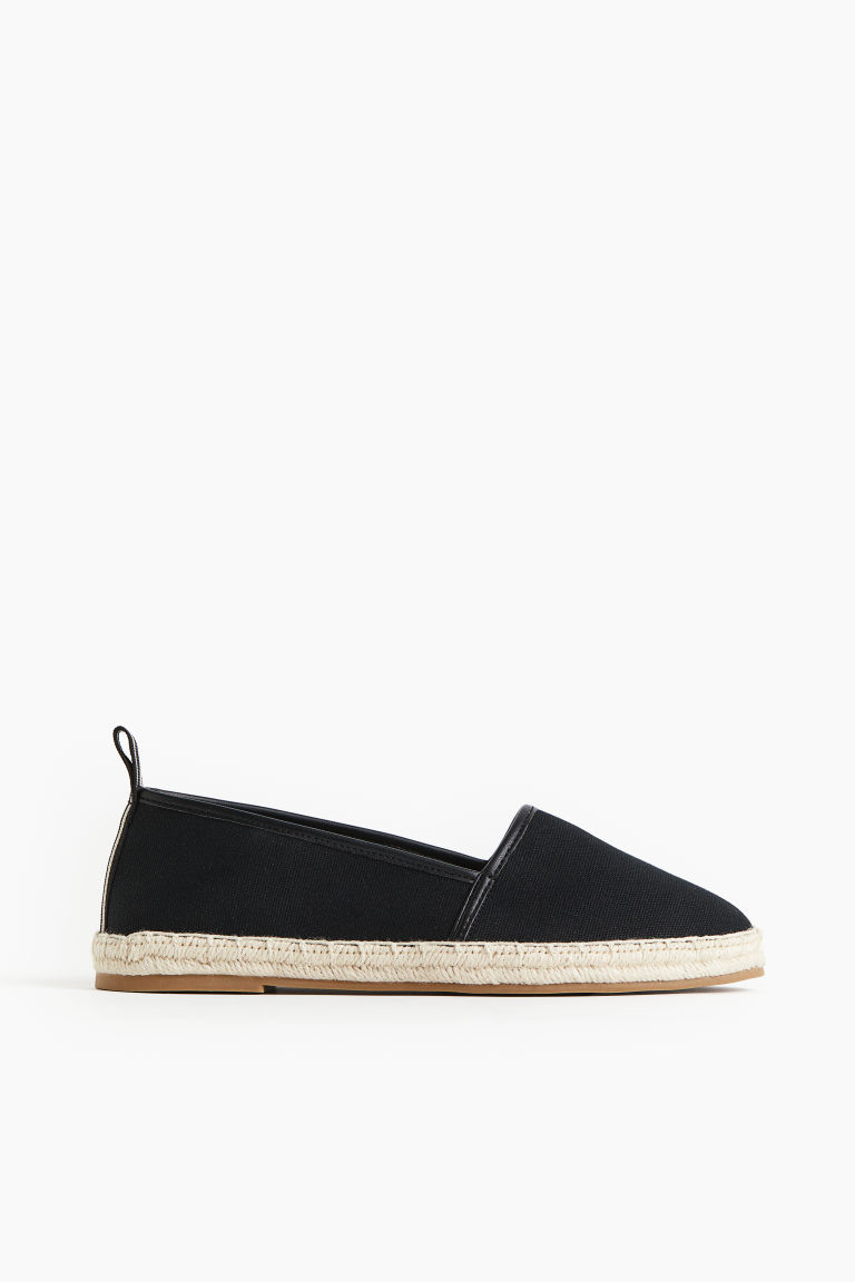 H & M - Espadrilles van canvas - Zwart