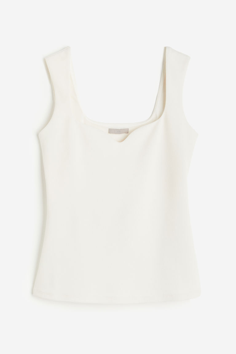 H & M - Top met sweetheart-hals - Wit