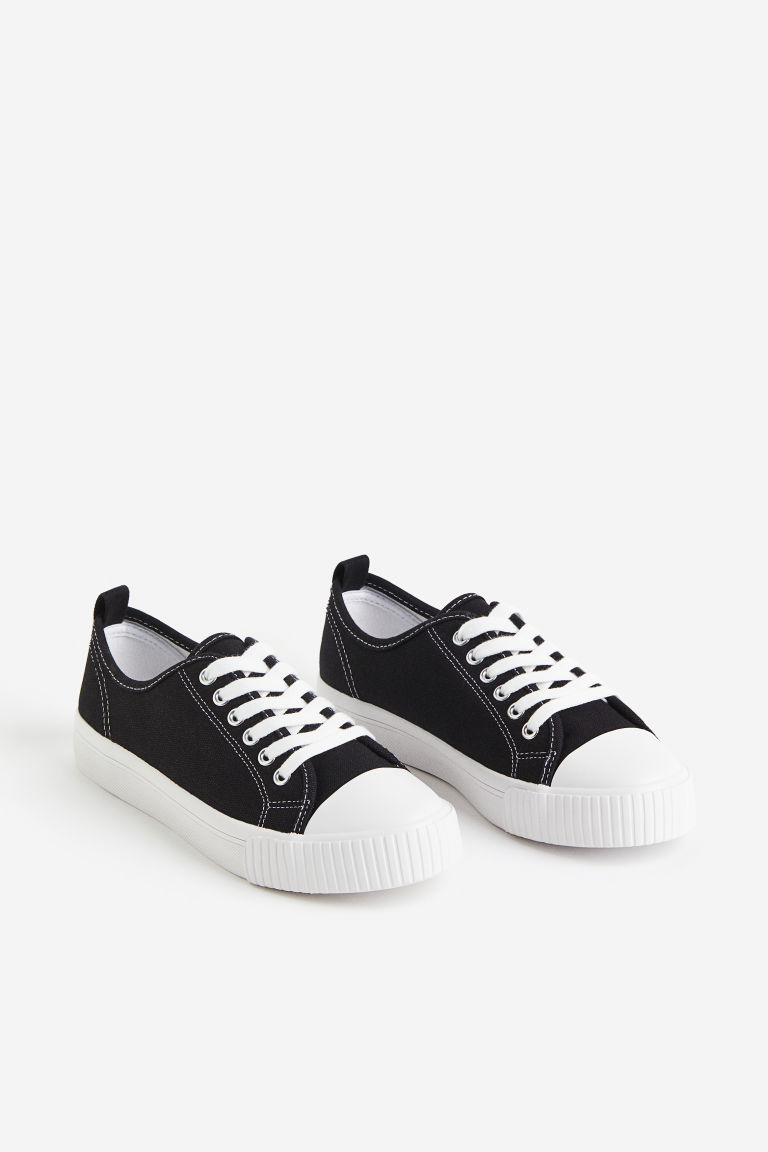 H & M - Sneakers van canvas - Zwart